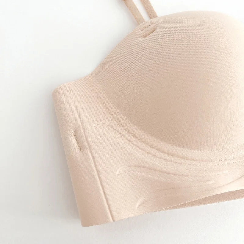 Strapless Bras Women Front Closure Seamless Brassiere Push Up Thick Underwear Adjustable Female Soft Solid Invisible Lingerie