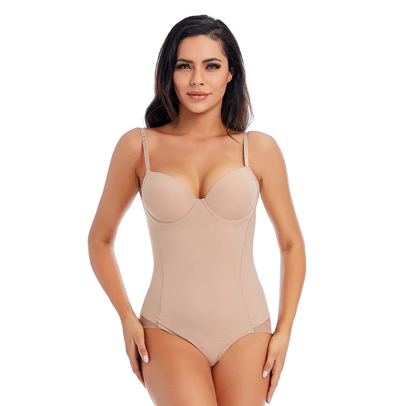 Sexy Lingerie Slim Silk Solid Shapewear for Women Smooth Soft Bodysuit Tummy Shaper Underwear Lingerie Black Nude