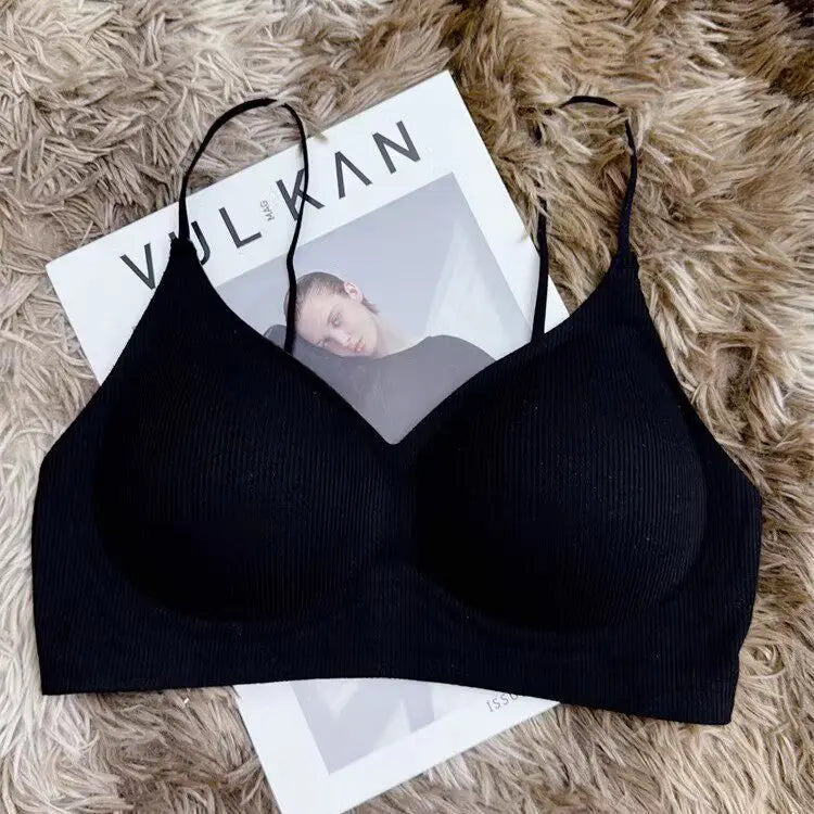 Bras for Small Bust Women Thin Strap Wireless Push Up Padded Bralette Stick On Silicone Adhesive Bra Petite Backless