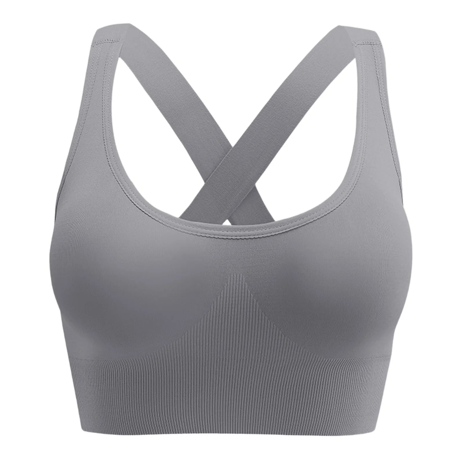 Women'S Sports Bra Cross-Back Design Seamless Design High Elasticity Quick-Drying Suitable All Seasons Fitness And Yoga