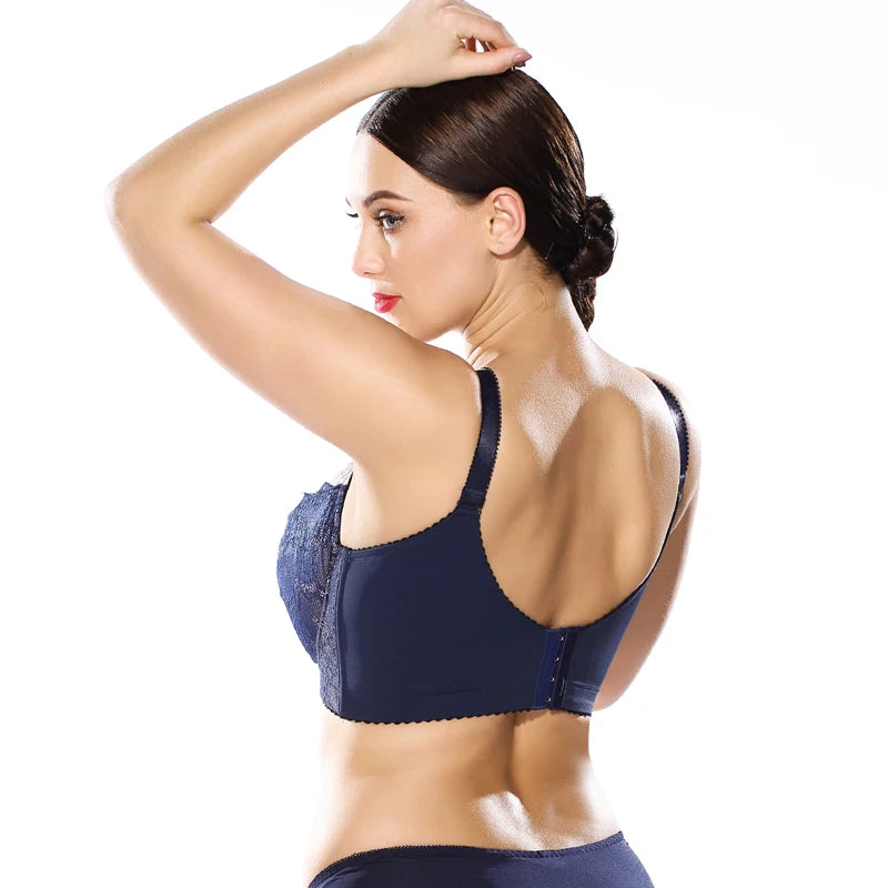 Lace Bra Women's Full Coverage Lightly Padded Underwire Balconette 34 36 38 40 42 44 46 B C D E F G H I J