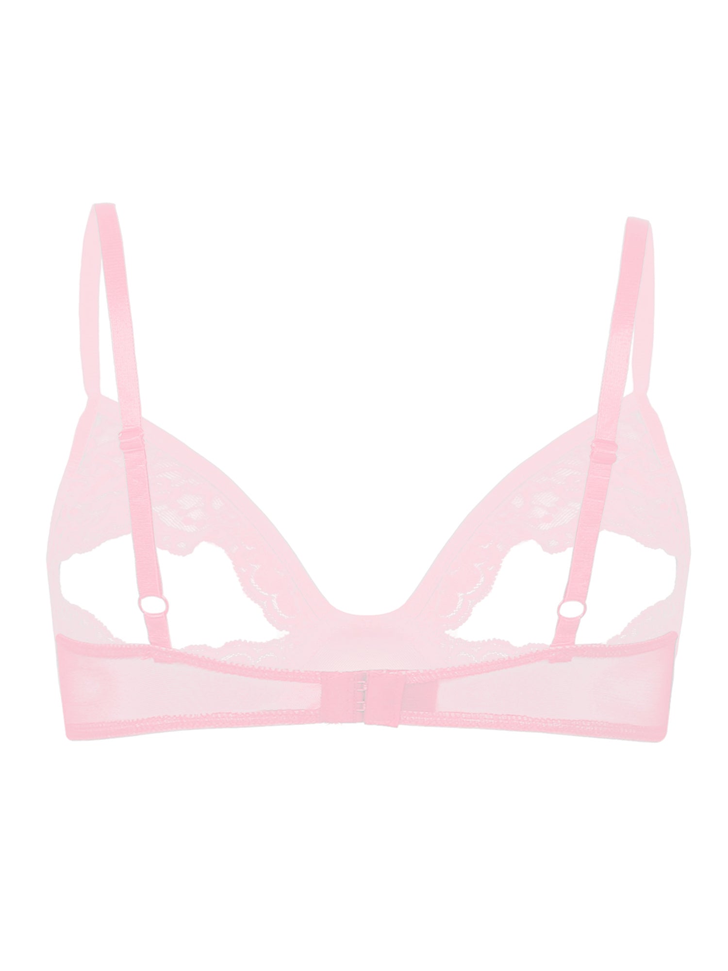 Women Nipple Exposed Bra Sexy Open Cup Lace Lingerie Exotic Brassiere Nightclub See-through Bralette Wire-free Unlined Bra Top