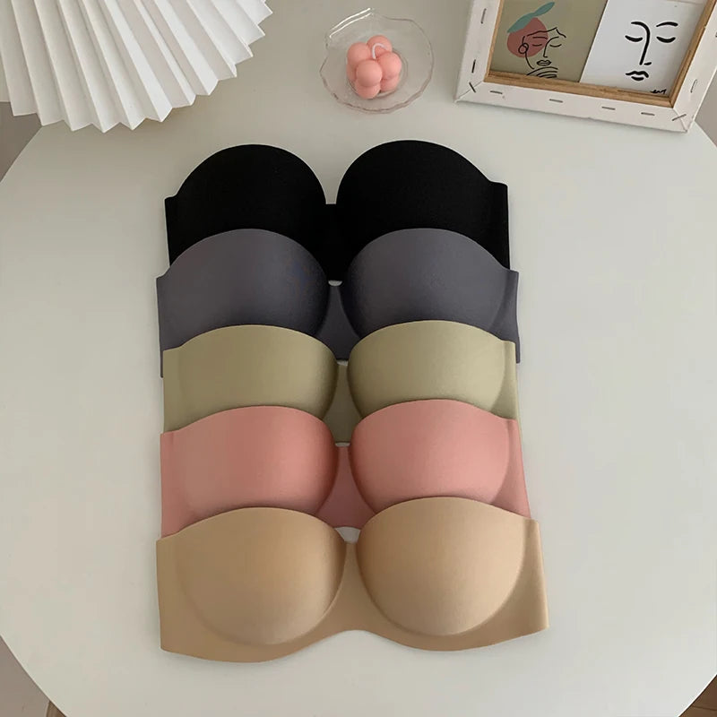 Women's Sexy Strapless Bra Push Up Padded Bras Female Underwear Seamless Invisible Bralette Without Straps Ladies Lingerie Bras