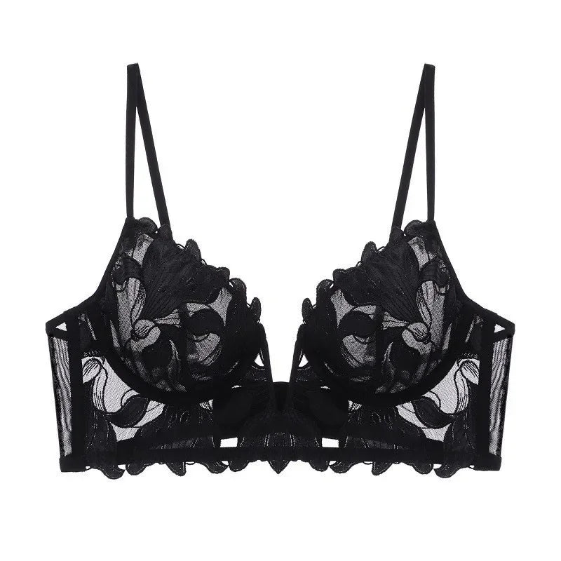 Women Lace Lingerie Set Elegant Sexy Bra Set See Through Underwear Ventilate Ladies Bra and Panty Set