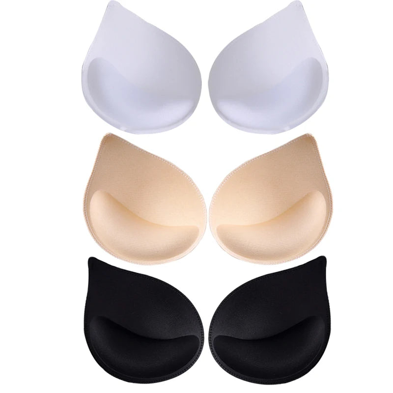 1-3 Pairs Woman Plunge Swimsuit Padded Set Sponge Thick  Foam Push Up Enhancer Chest Cup Bikini Inserts Bra Pad