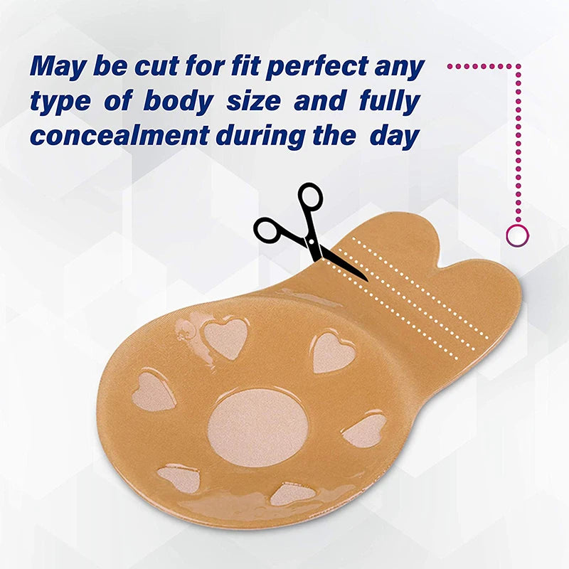 Sexy Push Up Bras Reusable Sticky Breast Lift Up Nipple Cover Rabbit Bra Pad For Women Adhesive Silicone Strapless Invisible Bra