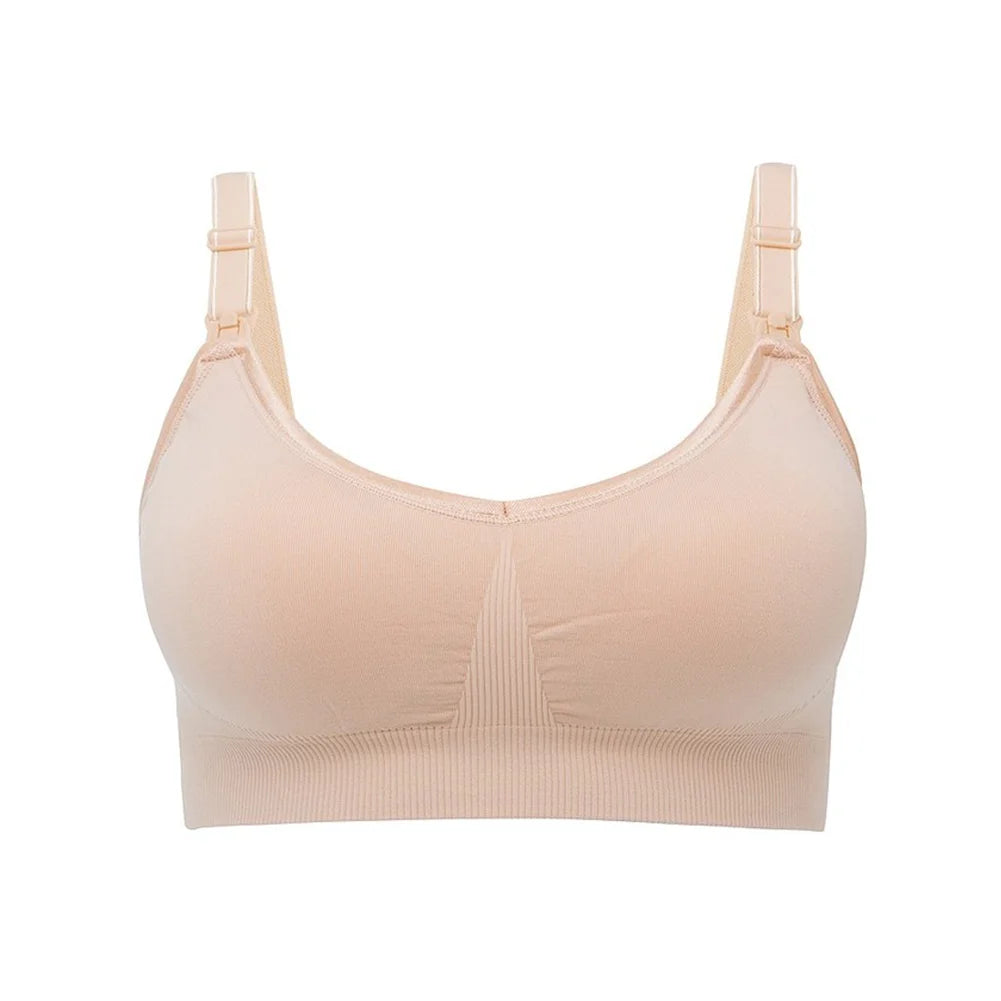 WEICHENS Nursing Bras for Women Easy Breastfeeding Seamless Comfort Maternity Bra Wireless Pregnancy Push Up Sleeping Bralette