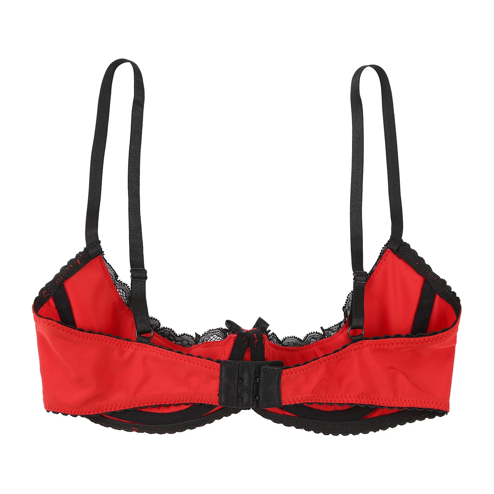 Womens Bra Tops Exposed Bralette Lingerie Adjustable Straps Underwire Half Cup Lace Push Up Balconette Bra Lingerie Underwear