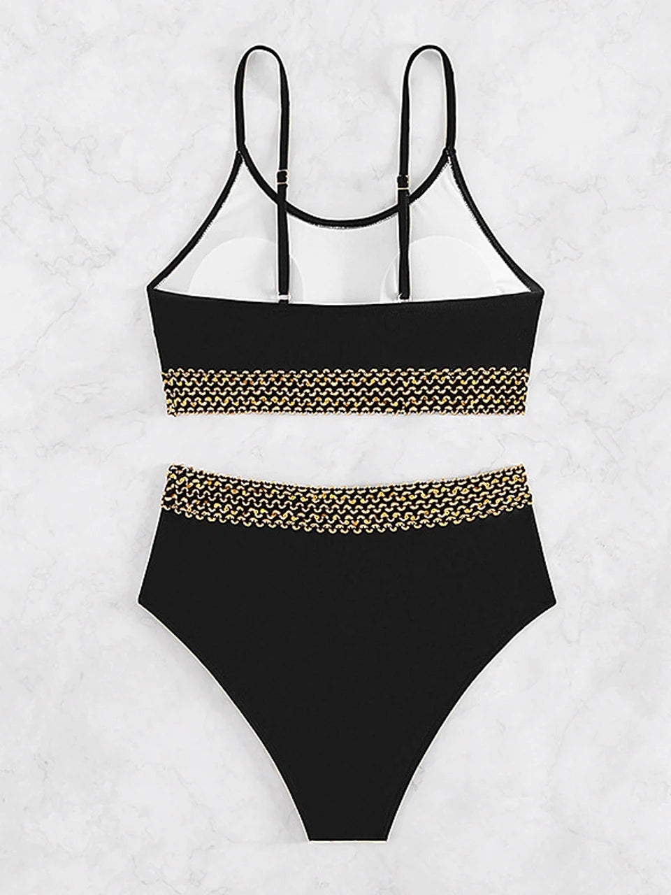 Sexy High Waist Bikini Women High Cut Swimsuit Female Padded Bathing Suit Solid Swimwear Two Piece Beachwear Swimming Summer