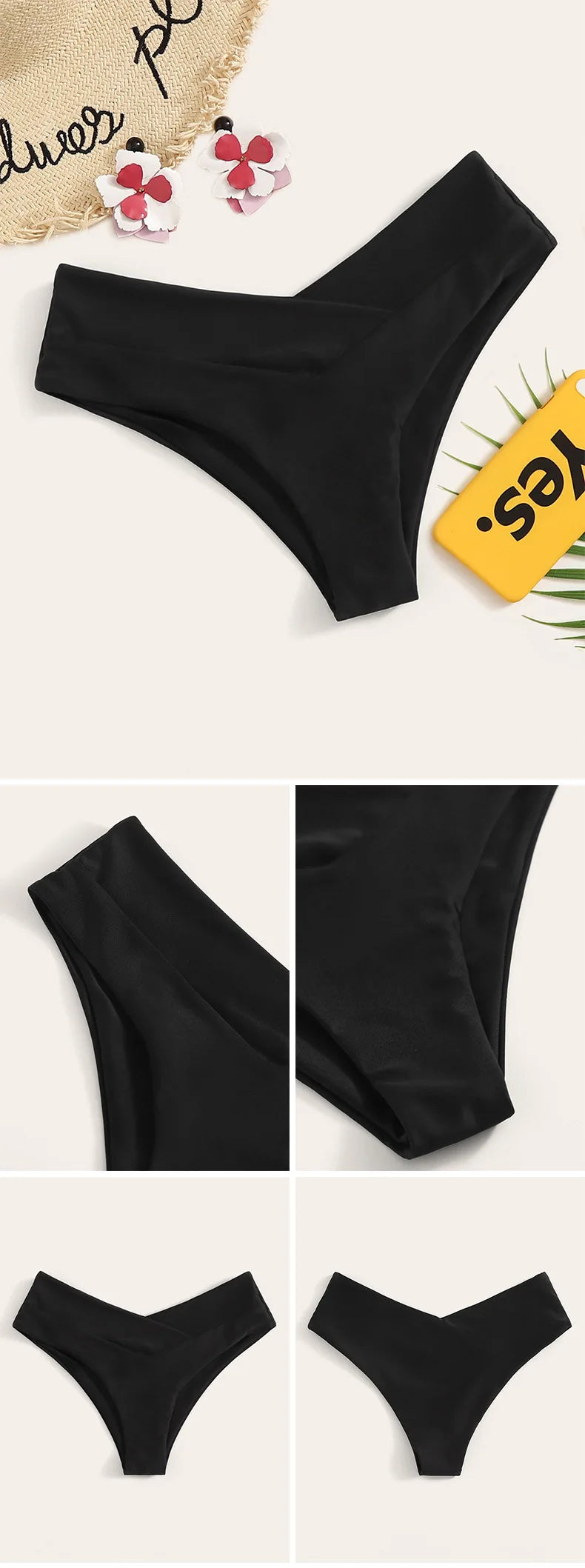 Solid Color Swimwear Women Briefs Bikini Bottom Brazilian Thong Swimsuit Classic Cut Bottoms Biquini Swim Short Ladies Swimsuit