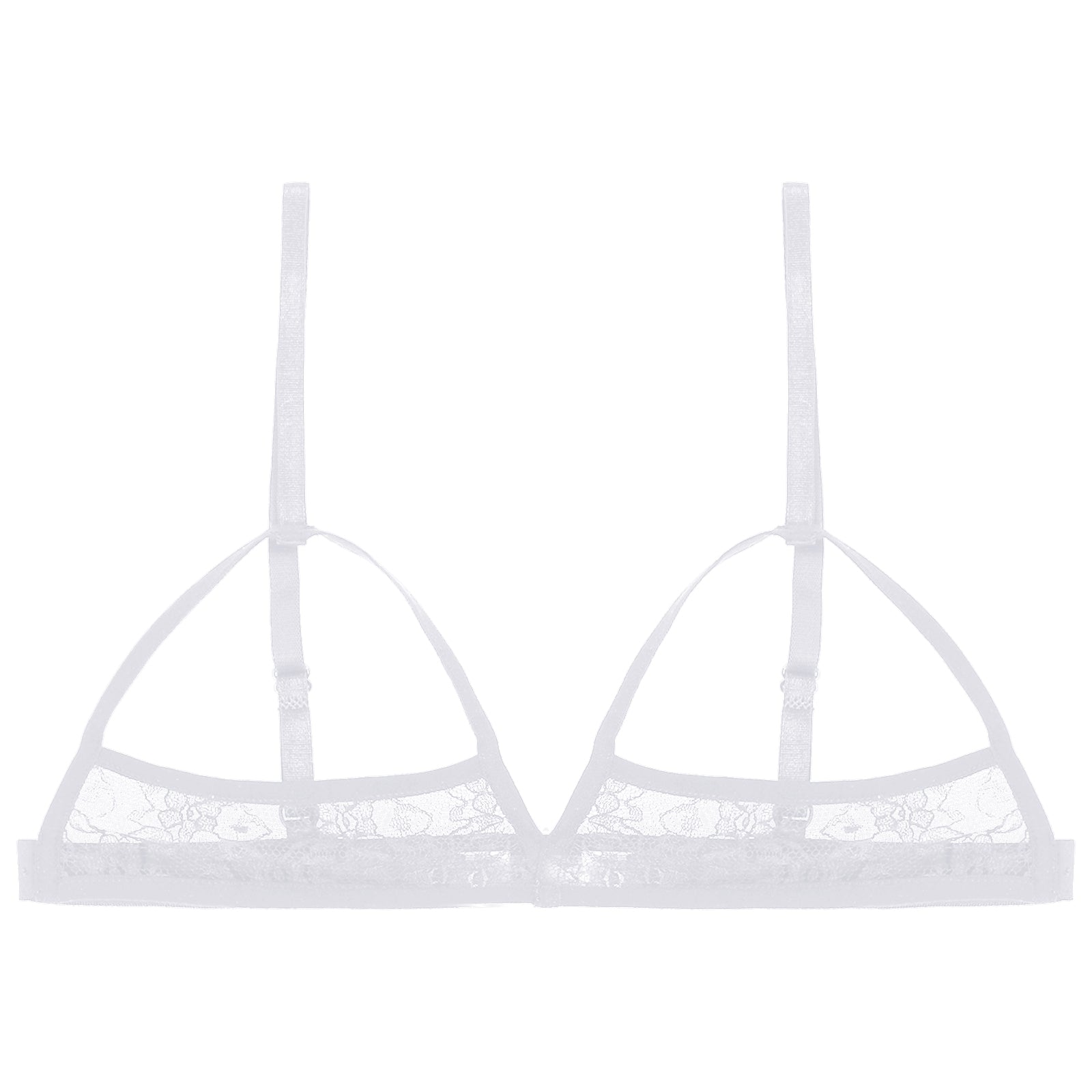 Women's Sexy Lingerie Bra Tops Sheer Floral Lace Hollow Out Wireless Bra Erotic Open Nipple Breast Unlined Bralette Underwear