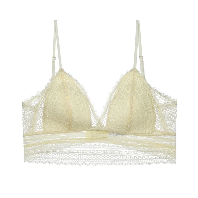 Backless Lace Bra Triangular Sexy Bralette Soft Low Back Biustonosz Women Lingerie Sexy Lace Bras for Women