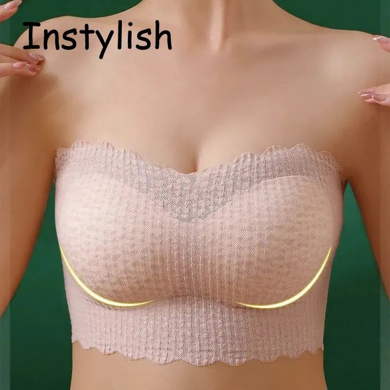 Sexy Invisible Bra Tube Tops Strapless Bras Seamless Bralette Wireless Wedding Brassiere Push Up Underwear Women Lingerie