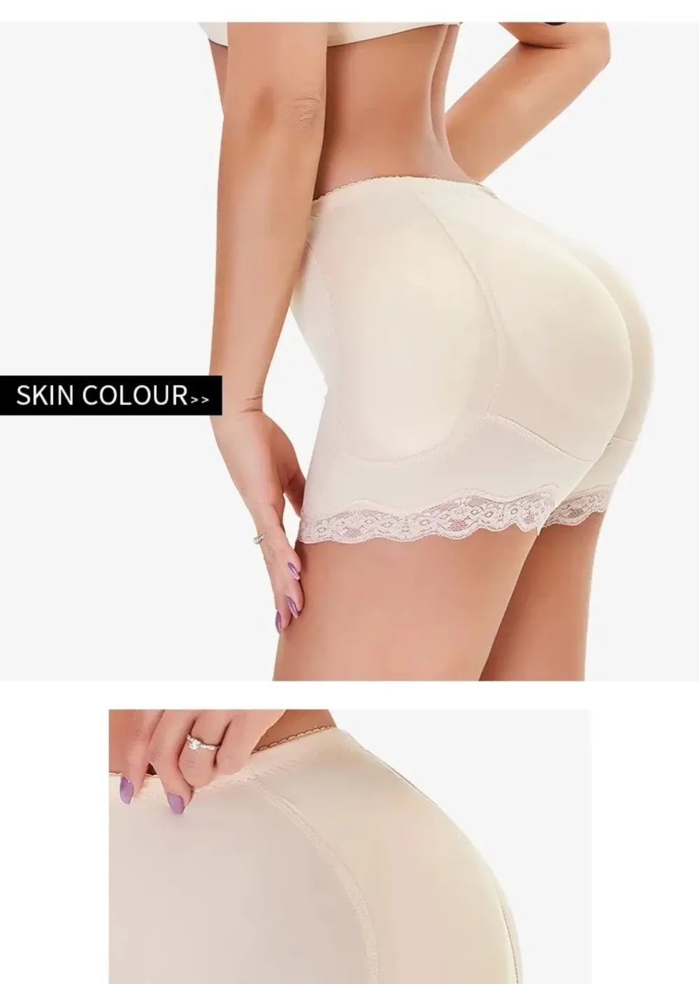 Shapewear Women Seamless Lace Trim Padded Push Up Butt Lifter Panties Shapewear Body Shaper Women Underwear Accessories 1PC