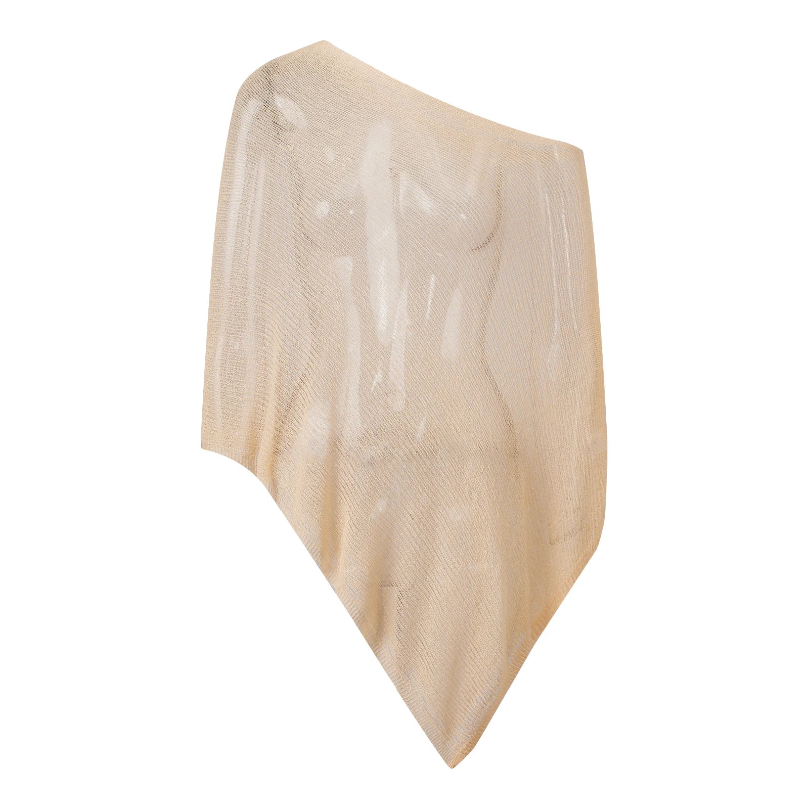 Women's Knitwear Bikini Cover-ups See-through Off Shoulder Irregular Triangle Hem Puncho Loose Fit Pullover Summer Beach Tops