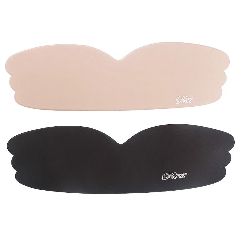 Reusable Invisible Push Up Bra Strapless Bras Silicone Self Adhesive Bras Nipple Cover Big Breasts Gathered Bralettes