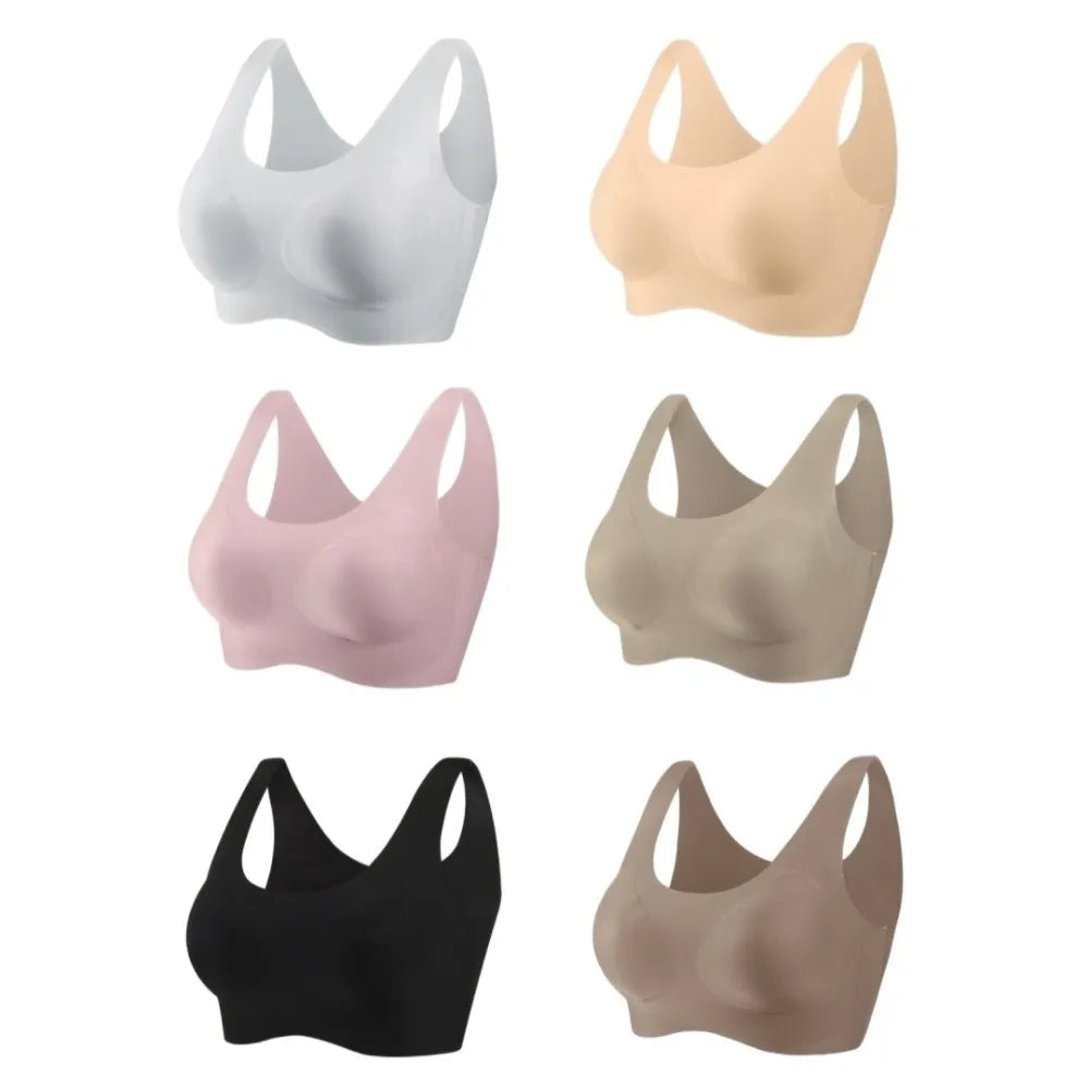 Comfortable Close-fitting Wireless Bra Shockproof Gathered Breasts Seamless Bralette Underwear Lingerie Sports Bra Pilates