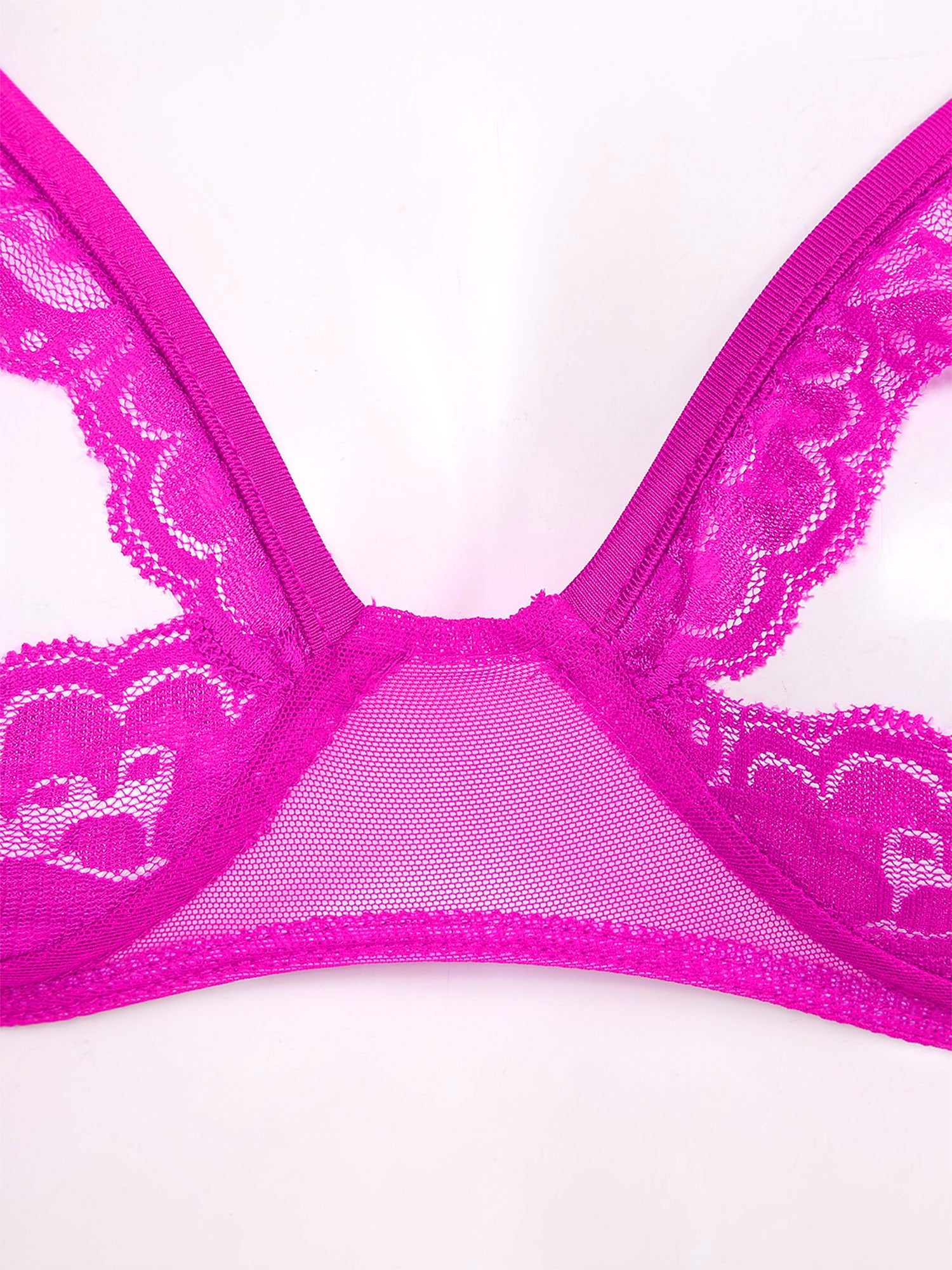 Women Nipple Exposed Bra Sexy Open Cup Lace Lingerie Exotic Brassiere Nightclub See-through Bralette Wire-free Unlined Bra Top