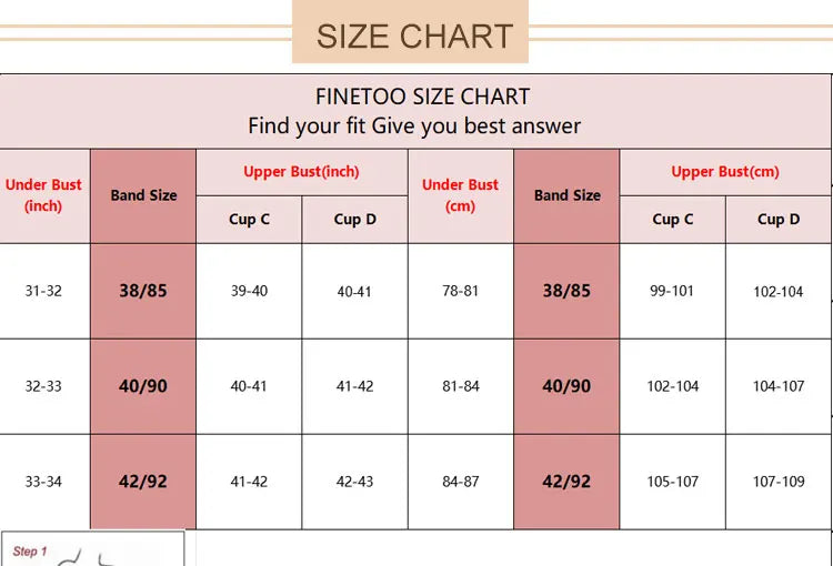 FINETOO Sexy Women Plus Size Underwire Full Coverage Unlined Seamless Bra Wide Straps Wireless Bras for Women Push Up Brassiere