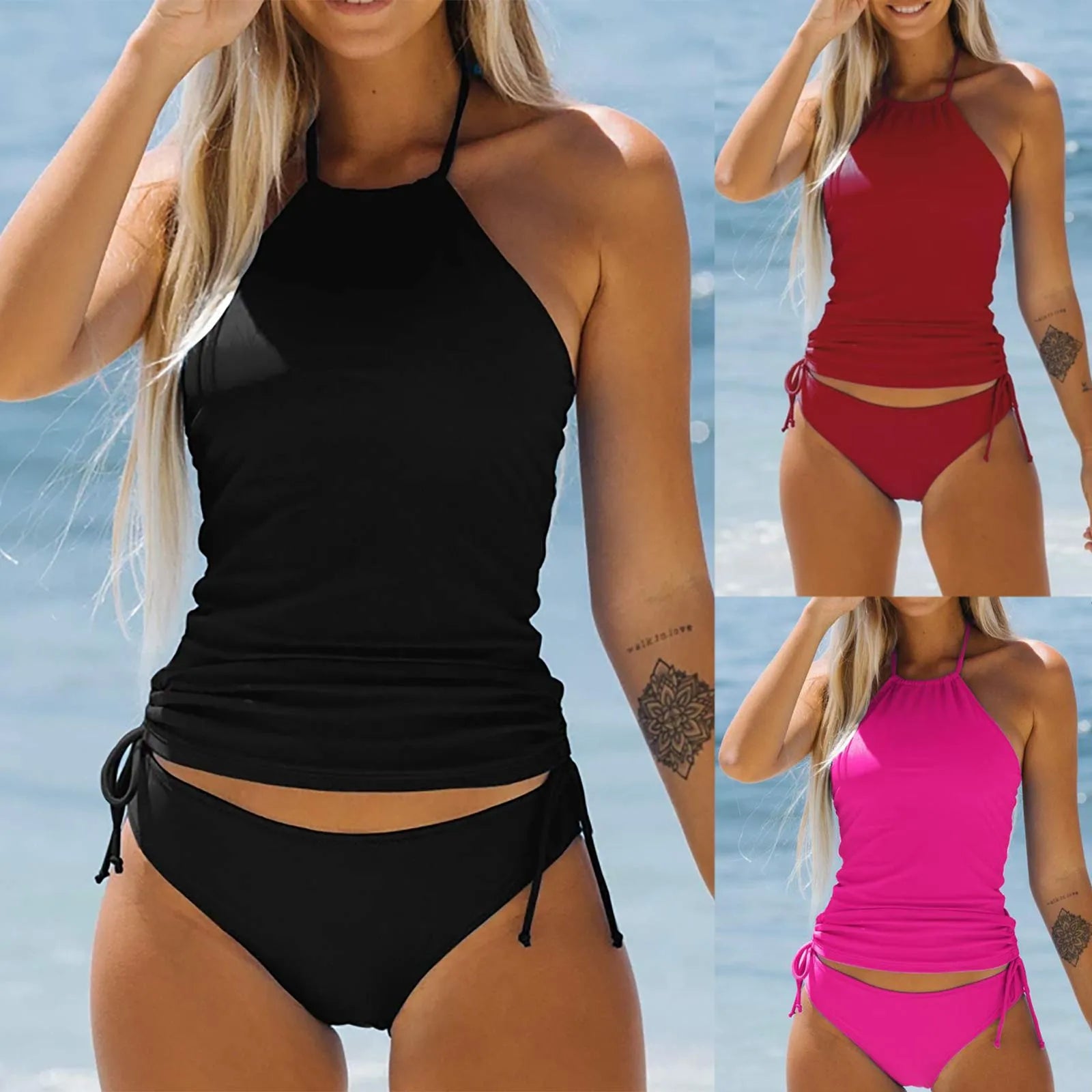 Full Coverage Bikini Top Women Lace Up Swimwear Tops Underwire Push Up Swim Crop Top Tie Back Bathing Suit Period Swimwear