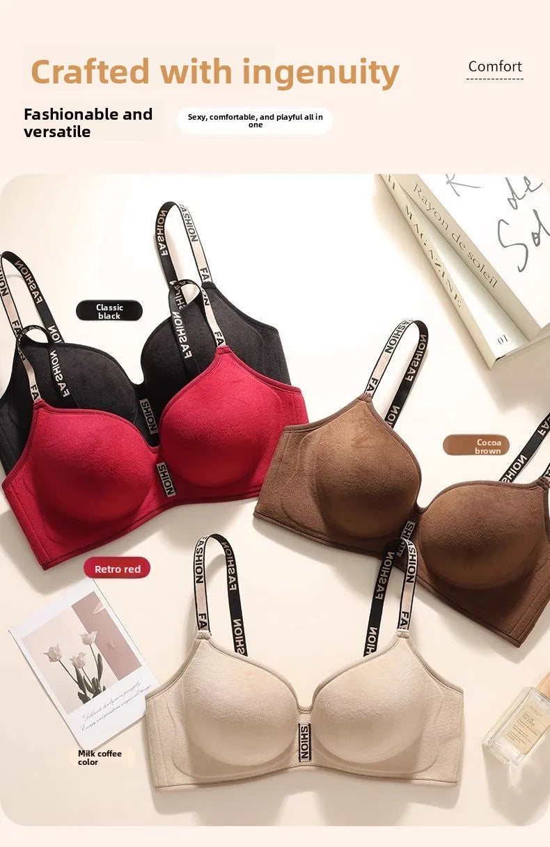 Ultra Push Up Bra 6CM Padding for Women Seamless Wireless Bra Full Coverage Gathers Side Fat Lifts Thermal Fleece Lined Bra