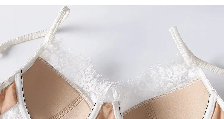 Lace Bralette Set French Triangle Bra Cotton Wireless Sleep Bra Feminine Comfort Bras Straps Sexy Comfortable Intimates