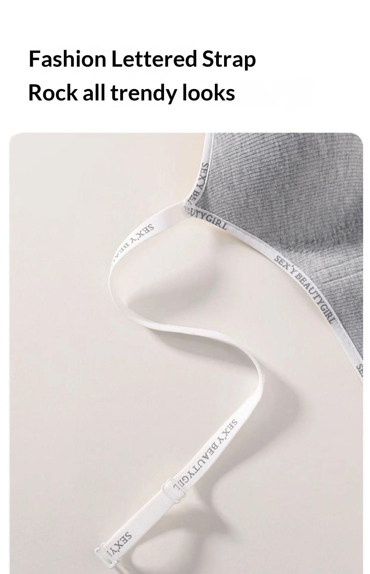 New Fashion Bra for Smaller Busts: Enhances and Gathers with Letter Design Wire-Free, Nude-Feel, Skin-Friendly One-Piece Bra