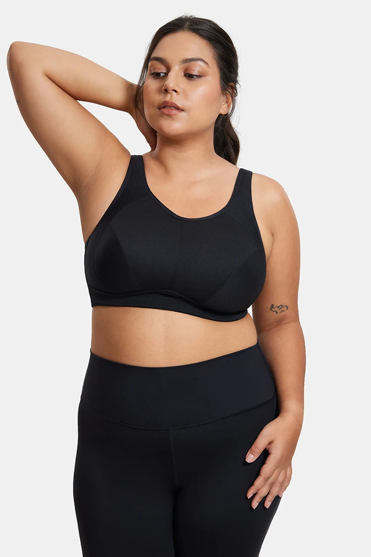 Women High Support Full Coverage Plus Size Sports Bras  No Padded Wireless Bras Running Fitness Lady Sportwear Tops