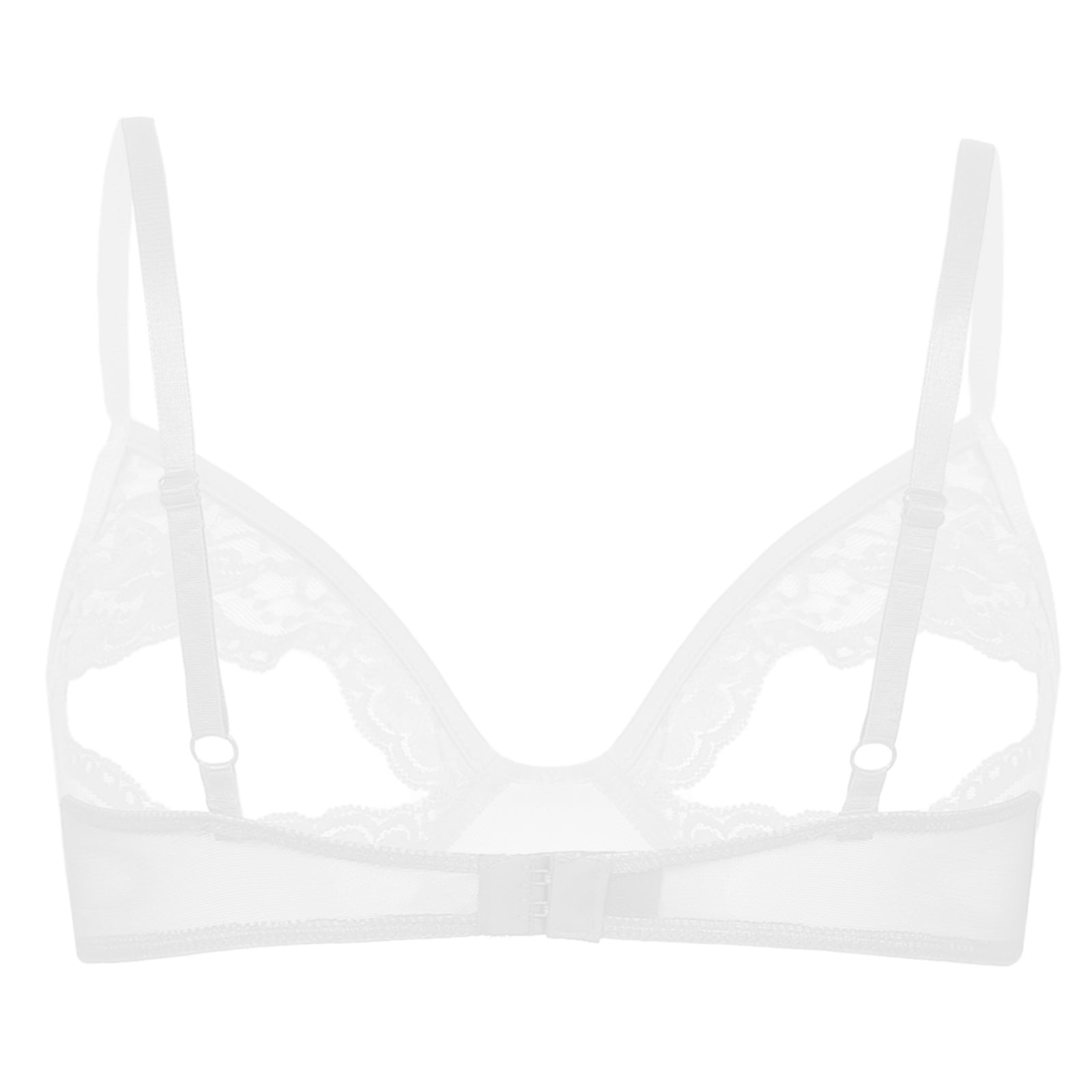 Women Nipple Exposed Bra Sexy Open Cup Lace Lingerie Exotic Brassiere Nightclub See-through Bralette Wire-free Unlined Bra Top