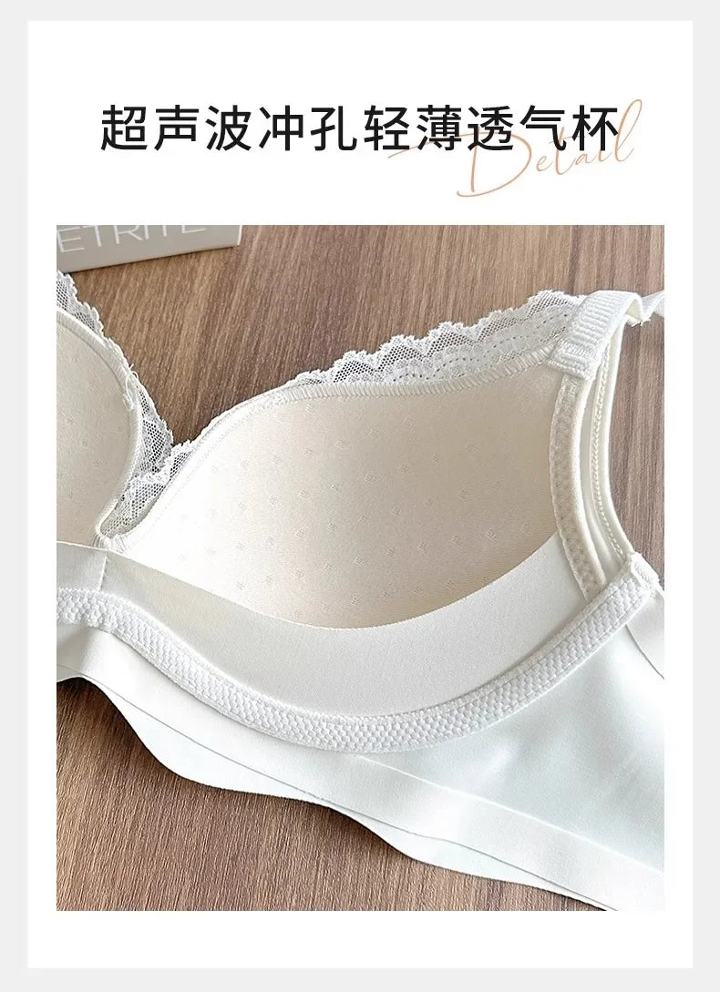 Bralette Dentelle Automne T32-38 - Sans Armatures Anti Écartement pour Petite Poitrine, Ajustable Confort Sexy Soutien-Gorge