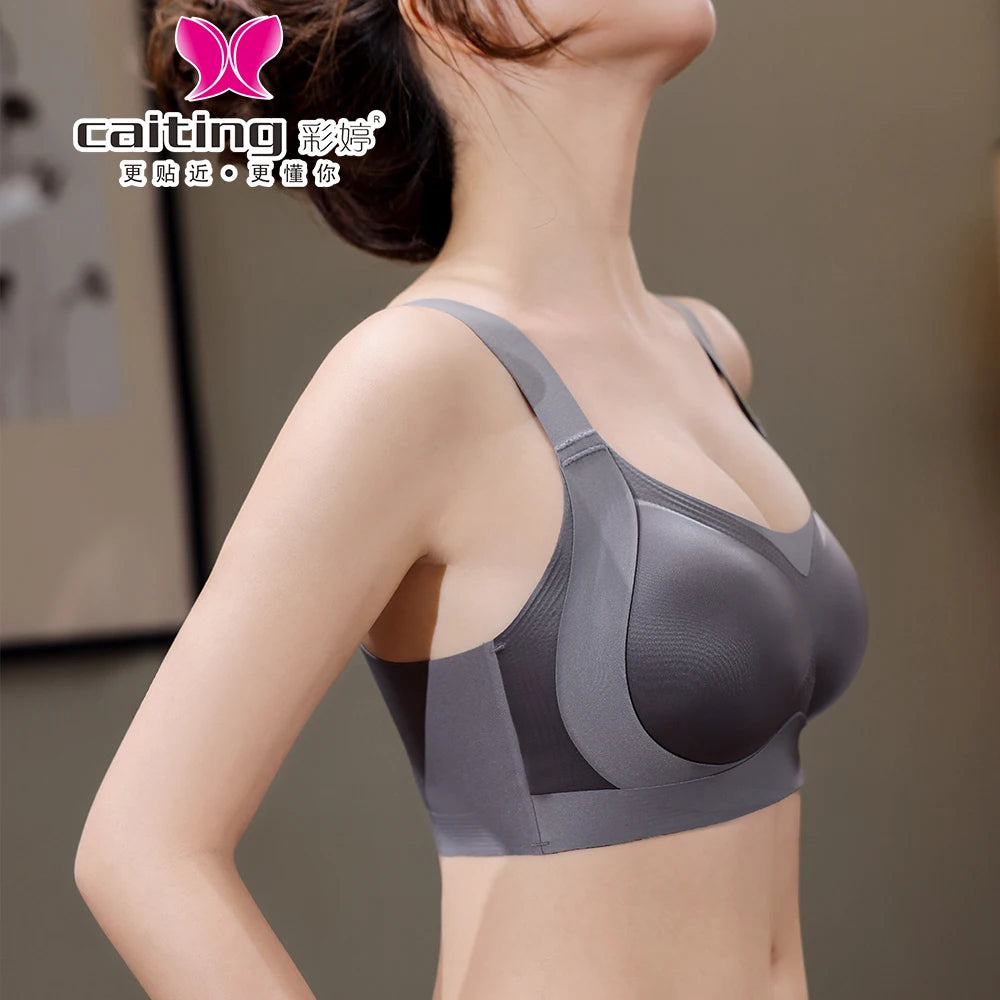 CAITING Wireless Full-Cup Bra Lingerie for Women — Seamless, Invisible Under Clothes, Full Coverage, Large Size M-3XL