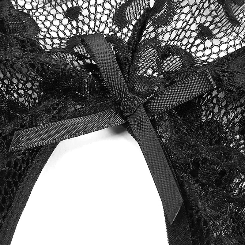 2023 New Erotic Lingerie For Women Lace Floral Transparent Bra Set Porn Costumes Deep V Open Bra Crotchless Bodysuit Underwear