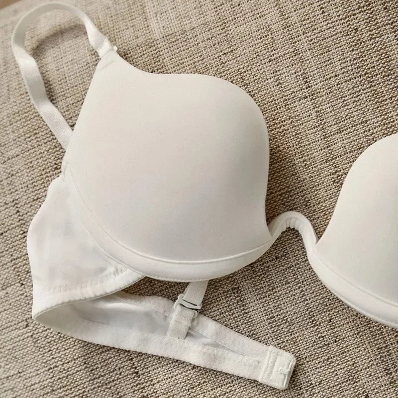 Push Up Bra Backless Women Bras Low Cut Sexy Plunge Brassiere Open Back Wedding Underwear Invisible Seamless Deep U Lingerie