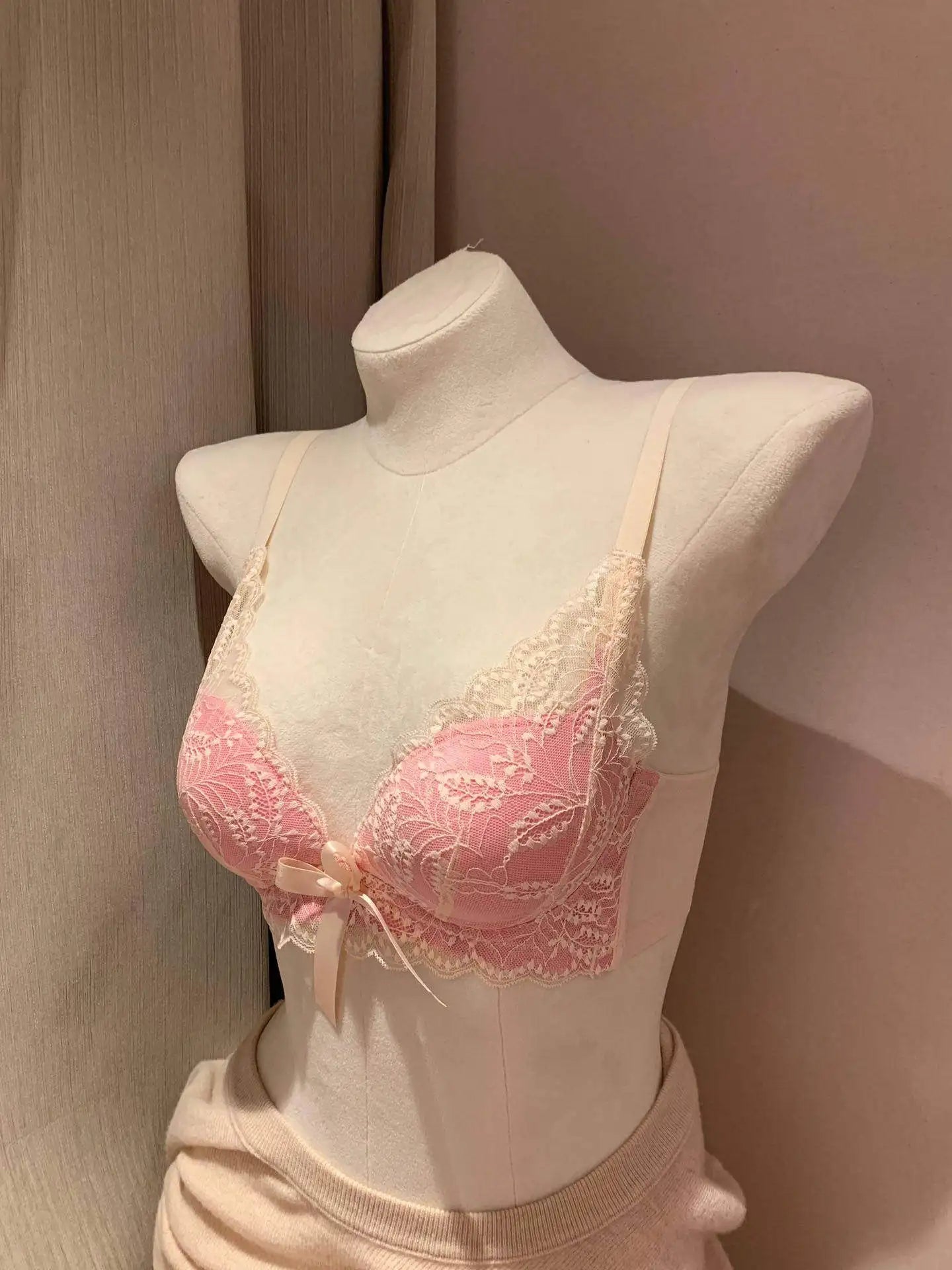 Sexy Lace Push Up Bra for Women Wireless Demi Padded Unlined Underwire Free Anti Gravity Lift Gather Small Chest Bras 32-38