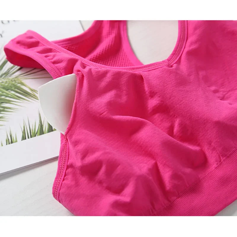 Women Sports Bra Racerback Top Push Up Fitness Bra Underwear Sport Tops Breathable Shockproof Running Vest Gym Active Bras
