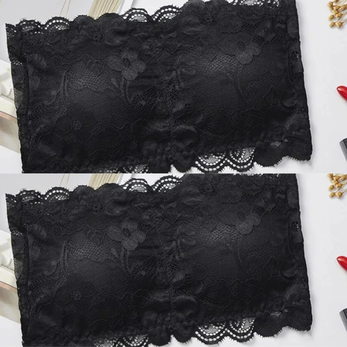 Lace Invisible Strapless Bras Women'S Solid Wrapped Chest Sexy Tube Top Underwear Female Beautiful Tank Top Seamless Crop Top