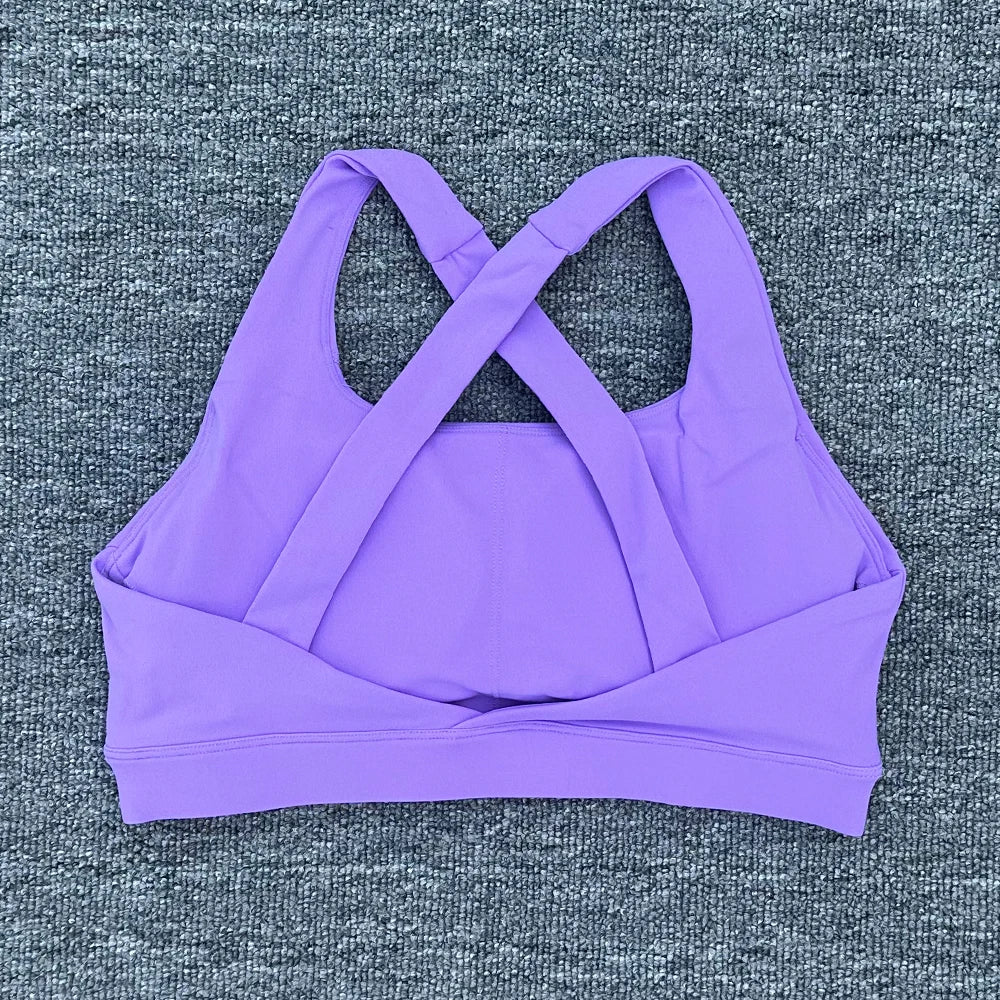 Women Cross Strap Sports Bra Top Women Push Up Sport Bra Yoga Gym Crop Top Brassiere Fitness Top Sport Bra Breathable Bras