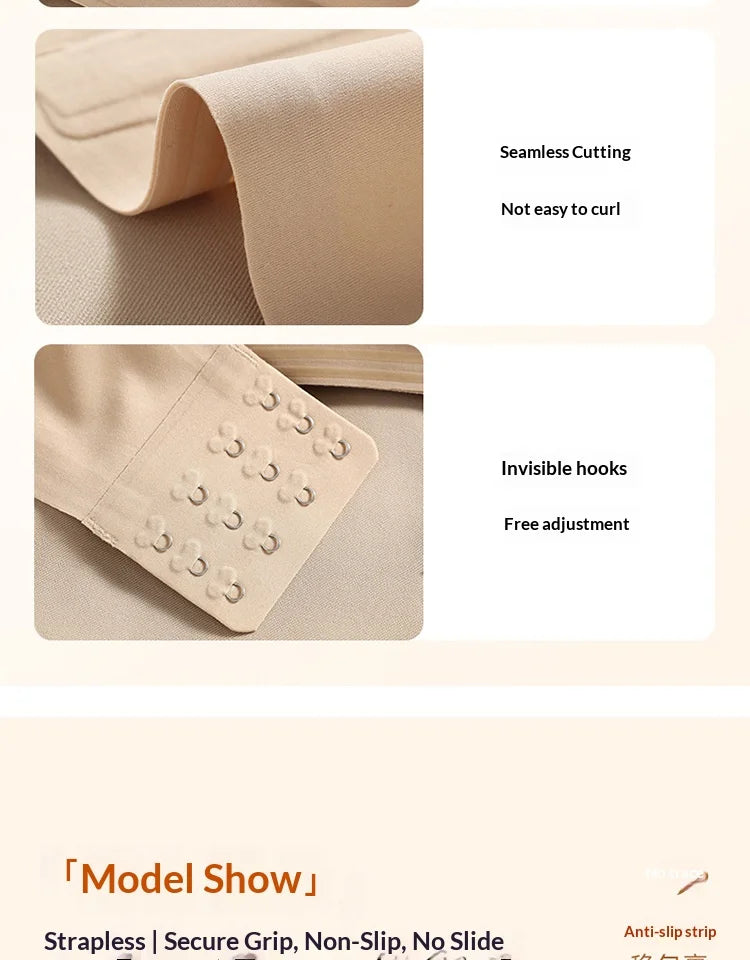 Non Slip Strapless Women's Hot Selling Bra, Small Chest Gathering, Lifting, Invisible and Breathable Liquid Foundation Underwear