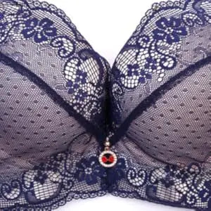 Ladies' Super Push-Up Bras with Lace-Up Steel Ring Comfortable Soft Cushion and Enhanced Support