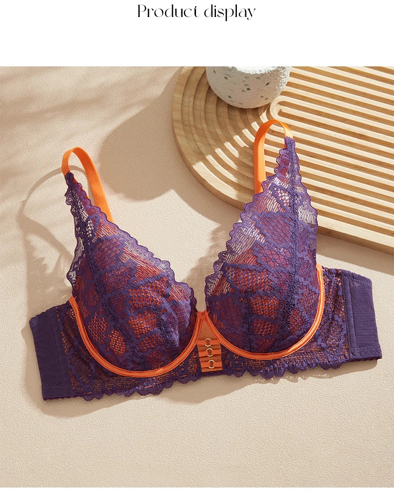 2025 Elegant Beauwear 75 80 85 C D Bra Women's 3/4 Cup Plunge Bras Sexy Lace Bra Unlined Underwire Bralette CW9525