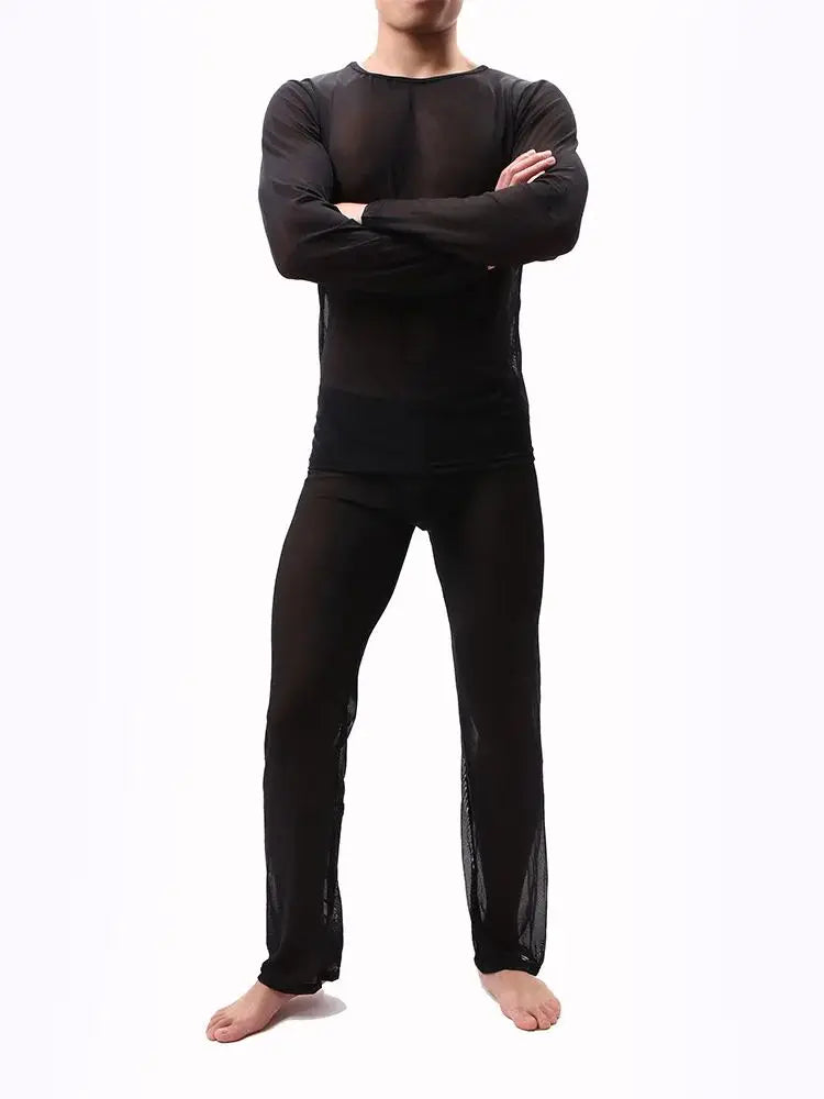 Men's Mesh Pajama Set - Breathable Quick-Dry Soft Loungewear, Comfortable Sleepwear for Daily Relaxation & Casual Wear