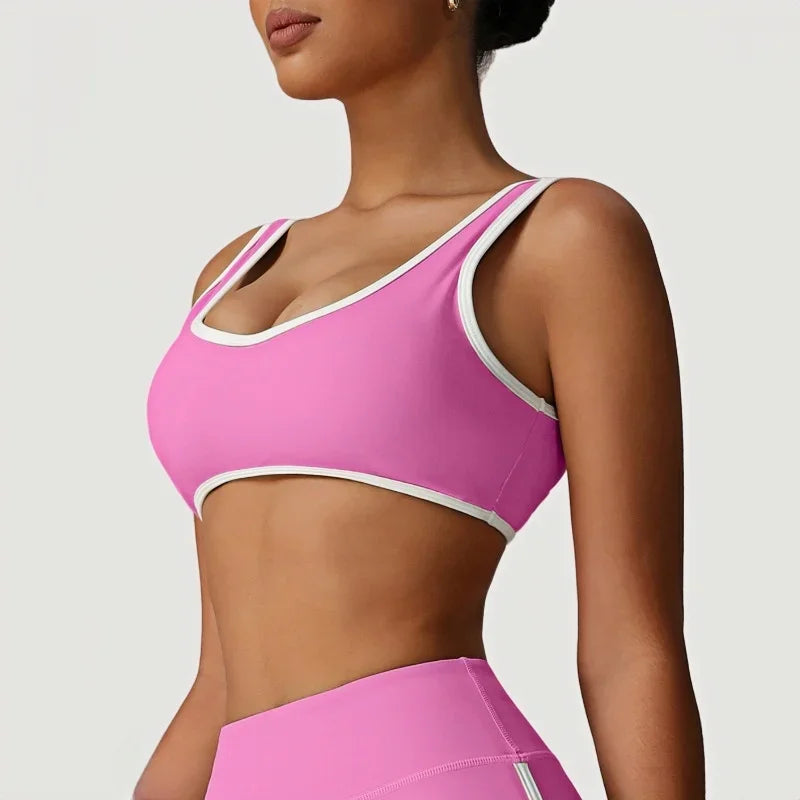 Backless Yoga Bra Quick Drying Shock-proof Fitness Sports Bra High Waist Butt Lifting Flared Pants Casual Workout Gym Yoga Bra