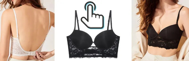 Push Up Bra Backless Women Bras Low Cut Sexy Plunge Brassiere Open Back Wedding Underwear Invisible Seamless Deep U Lingerie