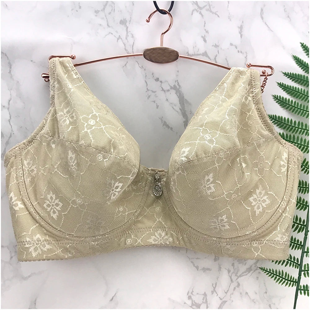 Huge Women Bra Size 38-54 Full Cup D E F G Cotton Lingerie Sexy Lace Minimizer Push Up Top Padded Underwire Bralette Underwear