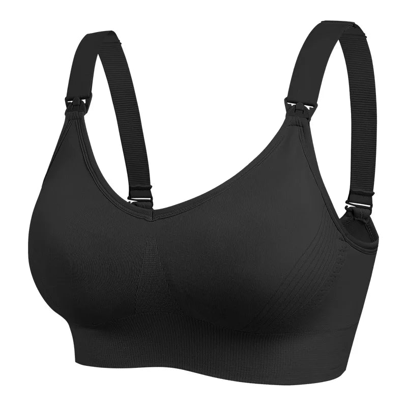Wire-Free Nursing Bra for Pregnant Women with Large Bust Front Clip Maternity Full Cup Breathable Supportive Nursing Bras