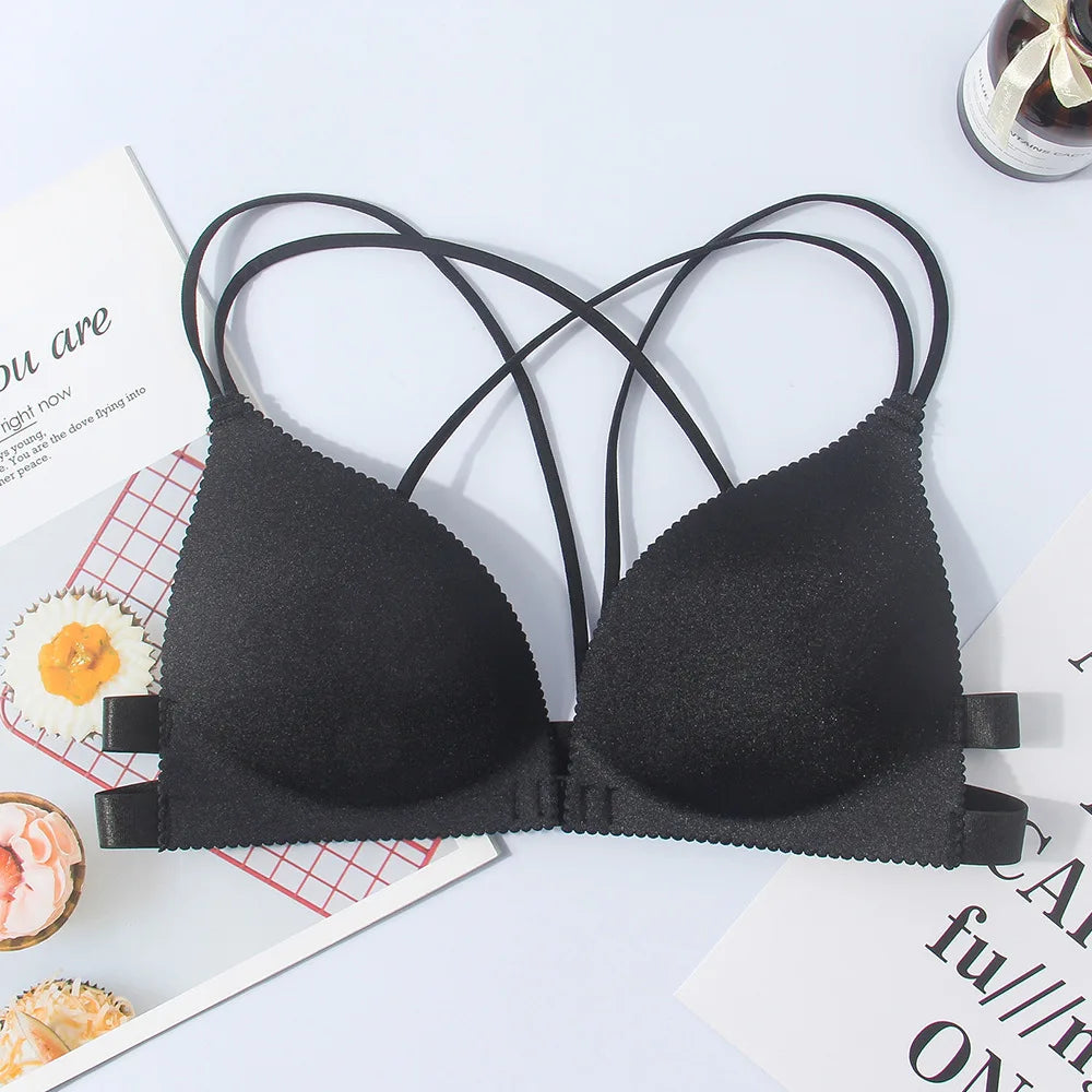 Women Bras Front Buckle Wireless Bralette Sexy Lingerie Comfort Push Up Bras Female Daily Brassiere Underwear