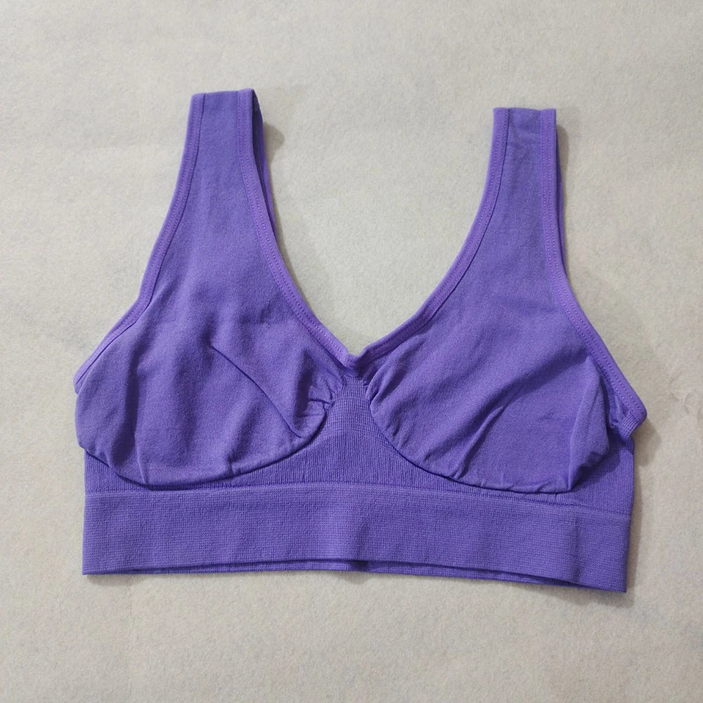 unlined Seamless Bra Vest Women sleep Underwear yoga sports Brassiere Big Size Top no sponge insert pad Bralette