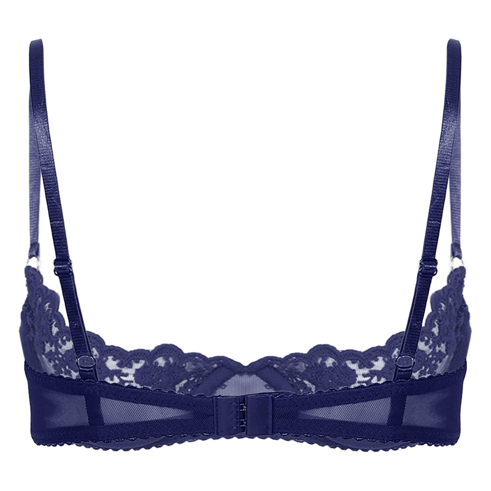 Sexy Womens Sheer Floral Lace Underwired Bra Underwear Unlined Brassiere Lingerie Bare Breast Exposed Open Nipples Bra Tops
