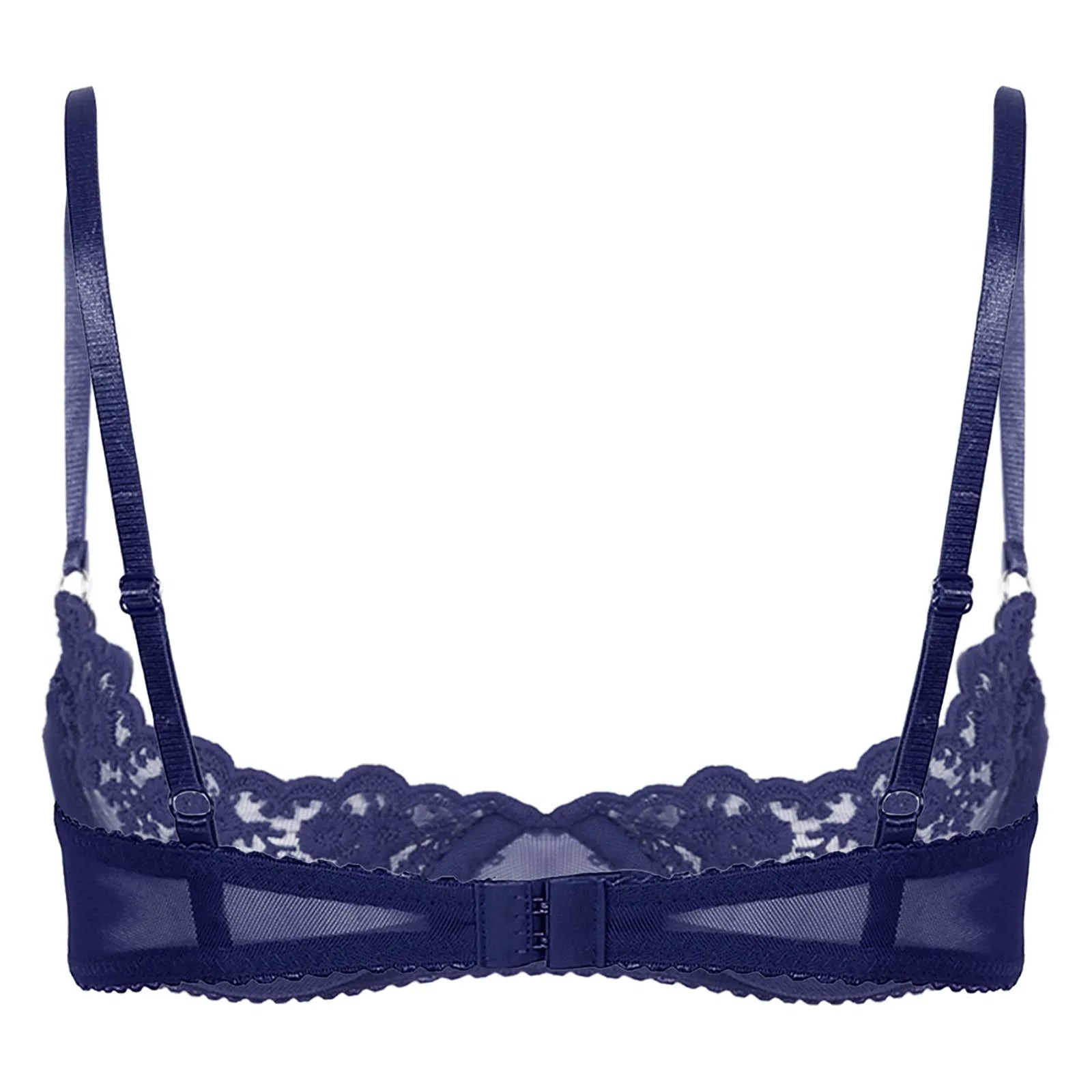 Sexy Womens Sheer Floral Lace Underwired Bra Underwear Unlined Brassiere Lingerie Bare Breast Exposed Open Nipples Bra Tops