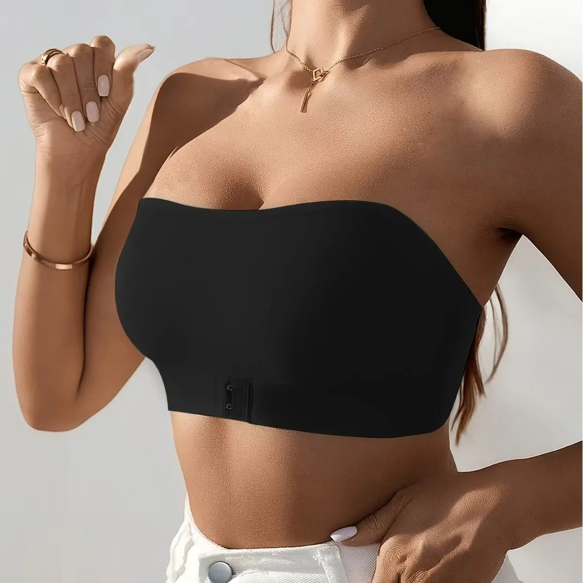 Women's Strapless Wireless Bra, Removable Padded strapless bra, Bandeau for Off Shoulder Dresses, Ideal for Daily Wear, Parties,